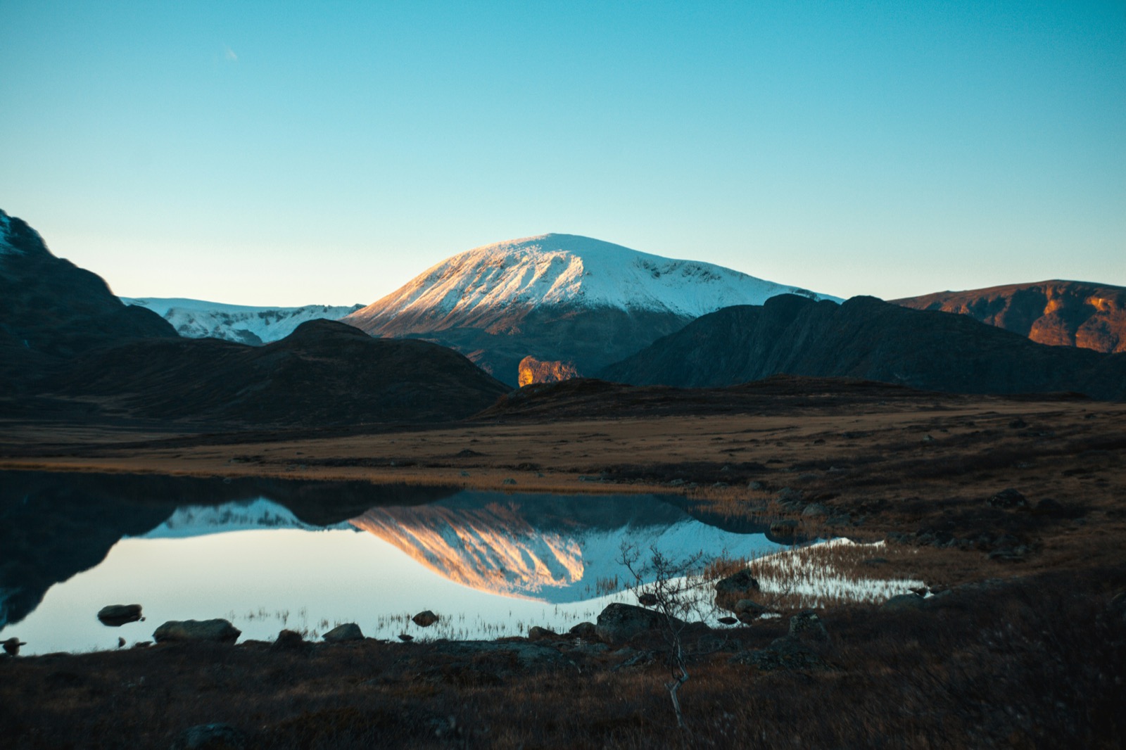 Norwegian mountain landscape with reflection